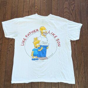 1990 Simpsons Homer and Bart 'Like Father Like Son' T-Shirt Made in USA Sz L